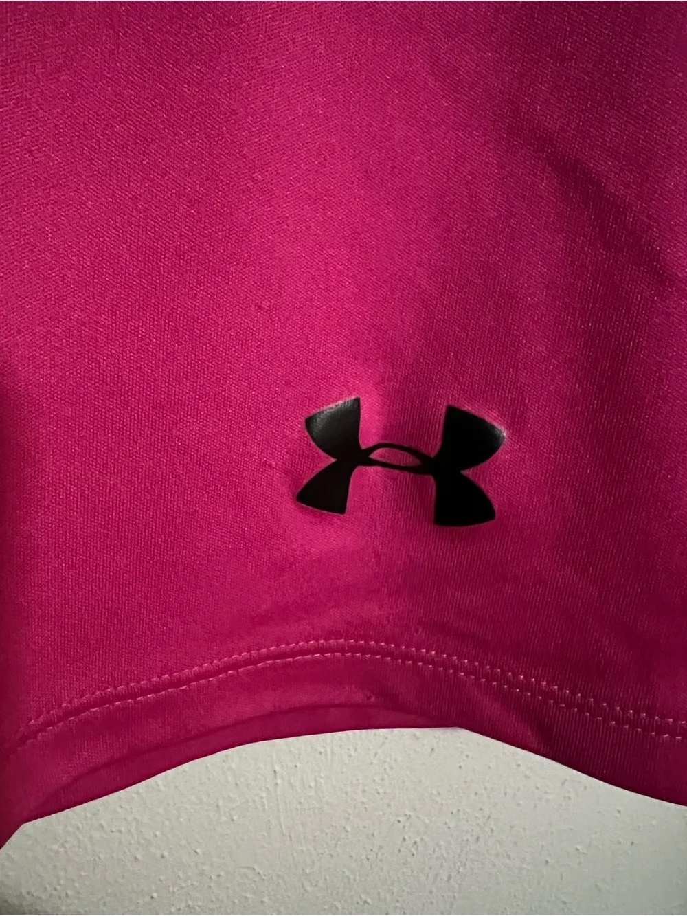 UNDER ARMOUR Heat Gear Fitted Athletic Tech Graphic Quarter Zip Pink Girl's Sz S